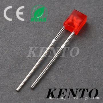 DIP 2*5*7mm Square Type long feet diffused red LED Ultra bright